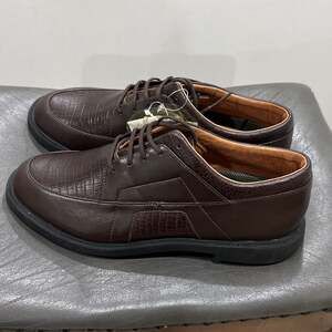 Adidas Golf Shoes Brown Tie Cleats Spikes Leather Mens size 9